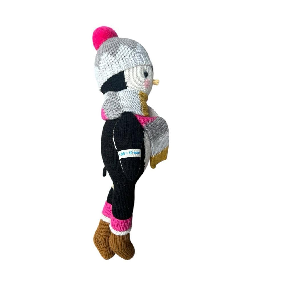 Cuddle‎ & Kind Everest Penguin Pink Gray Scarf Hat Hand Knit Plush Doll Peru - Picture 3 of 7